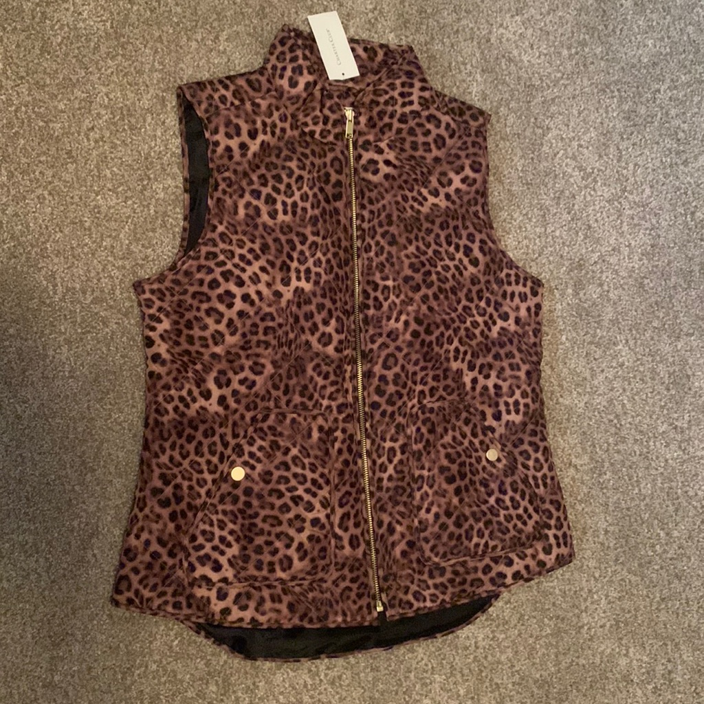 Charter Club Animal Print Vest. Size Med